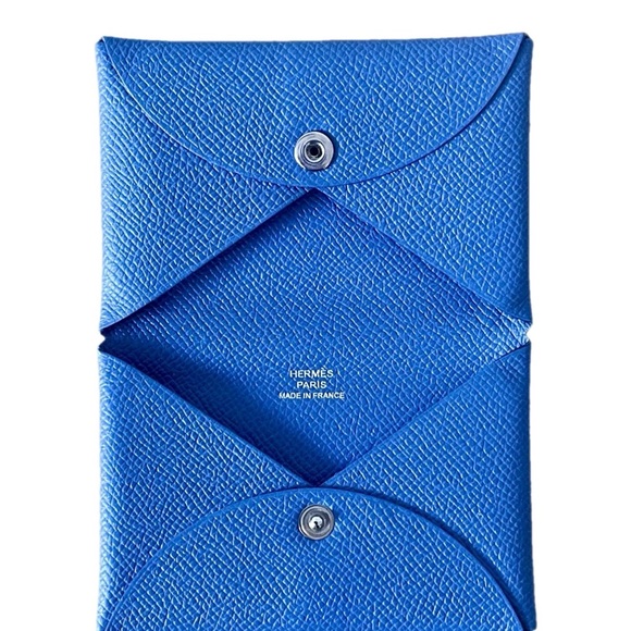 Hermès Madame Bleu Calvi Card Holder